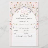 Baby Bloom Wildflower Girl Pink Baby Shower Game