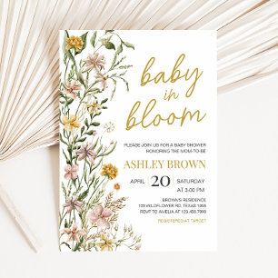 Baby Bloom Wildflower Spring Baby Shower Invitation