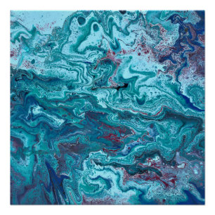 Baby Blue 1 Cool Acrylic Abstract Poster Print