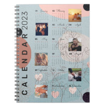 Baby Blue 2023 Calendar journal , 6 custom photos