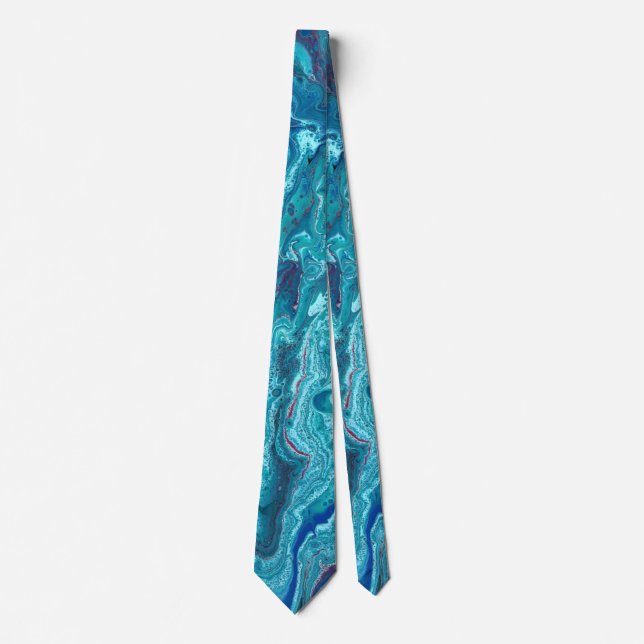 Baby Blue 2 Flowing Blue Acrylic Abstract Tie (Front)