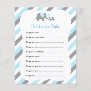 Baby Blue and Grey Stripe Elephant - Wishes Flyer