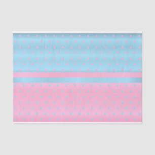 Baby Blue and Pastel Pink Polka Dots Tissue Paper