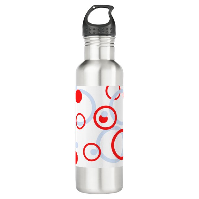 Baby Blue and Red Circles 710 Ml Water Bottle (Front)