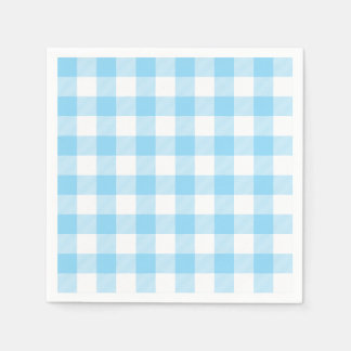 Baby Blue and White Buffalo Plaid Gingham Napkin