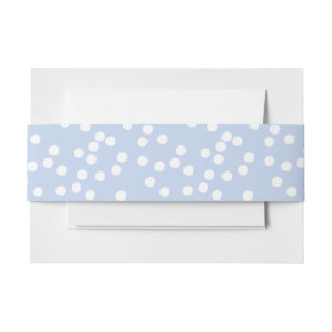 Baby Blue and White Confetti / Polkadots Invitation Belly Band