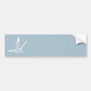 Baby Blue and White Elegant Hummingbird Bumper Sticker