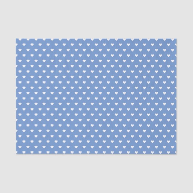 Baby Blue and White Hearts | Custom Tissue Paper (Front)