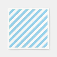 Baby Blue and White Large Diagonal Stripes Paper