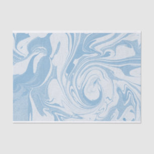 Baby Blue and White Marbled Tissue Paper