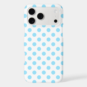Baby blue and white polka dots
