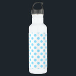 Baby blue and white polka dots 710 ml water bottle<br><div class="desc">Baby blue and white polka dots</div>
