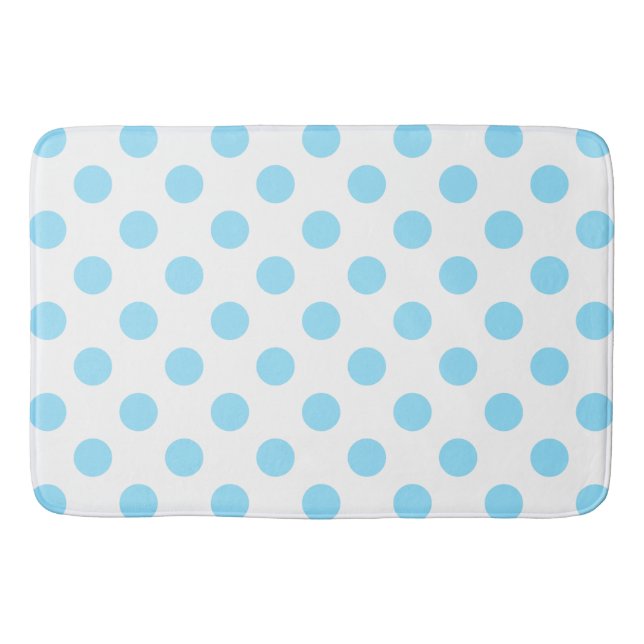 Baby blue and white polka dots bath mat (Front)