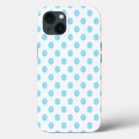 Baby blue and white polka dots Case-Mate iPhone ca