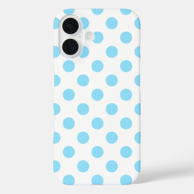 Baby blue and white polka dots Case-Mate iPhone ca Case (Back)