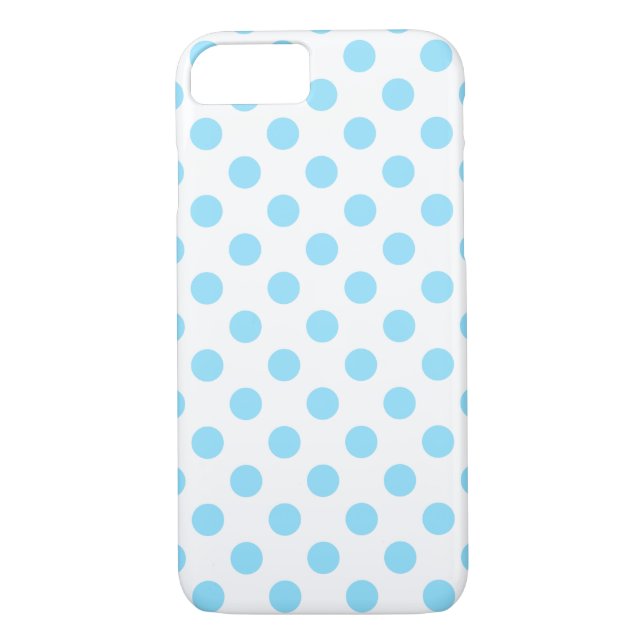 Baby blue and white polka dots Case-Mate iPhone case (Back)