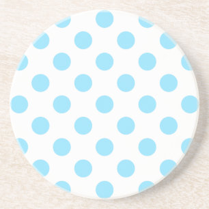 Baby blue and white polka dots coaster