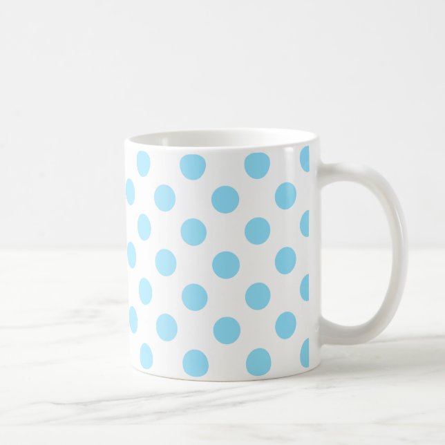 Baby blue and white polka dots coffee mug (Right)