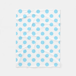 Baby blue and white polka dots fleece blanket