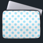 Baby blue and white polka dots laptop sleeve<br><div class="desc">Baby blue and white polka dots</div>