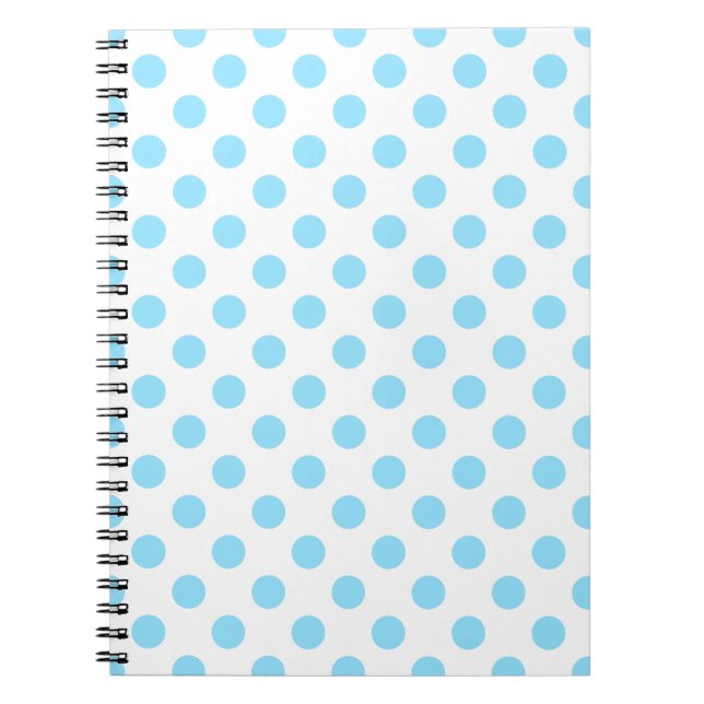 Baby blue and white polka dots notebook (Front)