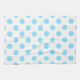 Baby blue and white polka dots tea towel