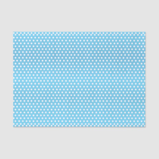 Baby Blue and White Polka Dots Tissue Paper (Front)