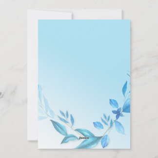 baby blue and white simple wedding invitation
