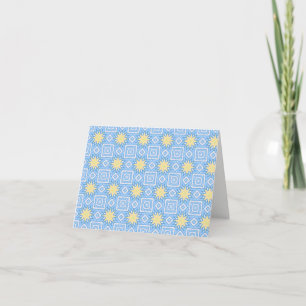 Baby Blue and Yellow Starburst Card