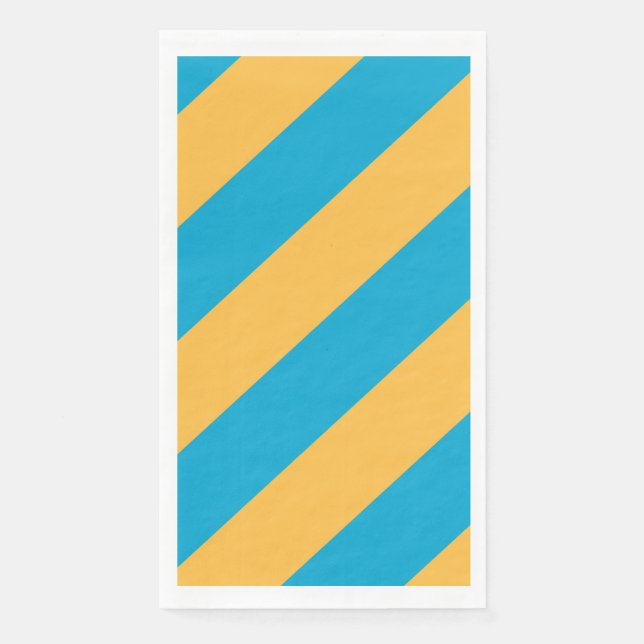 Baby Blue and Yellow Stripes Napkin (Front)