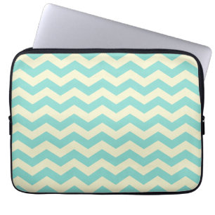 Baby Blue and Yellow Zig Zag Pattern Laptop Sleeve