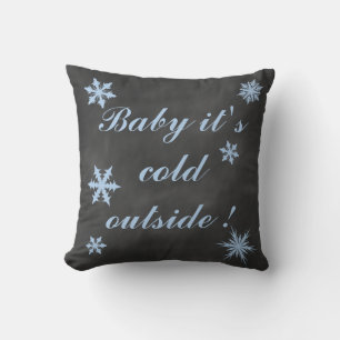 Baby Blue Baby it's Cold Outside Cushion