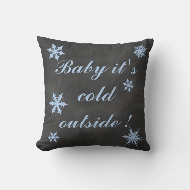 Baby Blue Baby it's Cold Outside Cushion (Front)