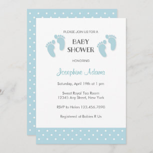 Baby Blue Baby Shower Invitation