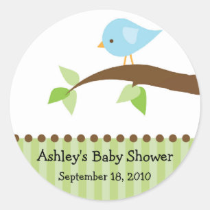 Baby Blue Bird Baby Shower Sticker