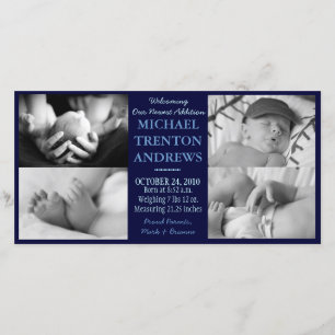 Baby Blue Birth Announcement Collage (boy)