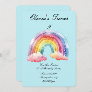 baby blue birthday party invitation