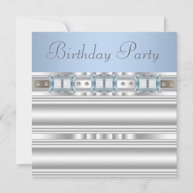 Baby Blue Birthday Party Invitation (Front)
