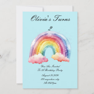baby blue birthday party invitation