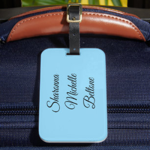 Baby Blue & Black Standout Luggage Tag