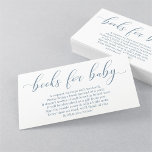 Baby Blue Book Request - Baby Shower Invitation<br><div class="desc">Simple elegance.  Beautiful calligraphy in baby blue.  The perfect backdrop for your baby shower invitation insert,  requesting books instead of cards for the soon-to-be well-read baby on the way.</div>