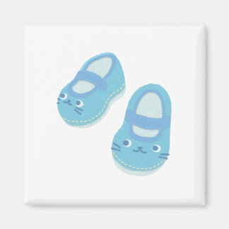 Baby Blue Booties Square Magnet