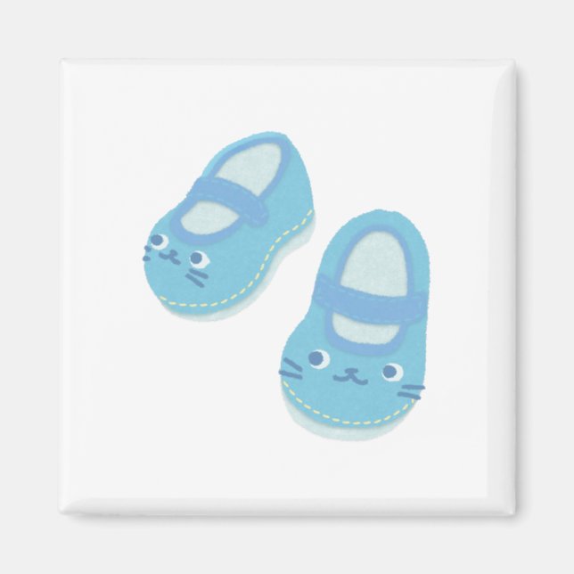 Baby Blue Booties Square Magnet (Front)