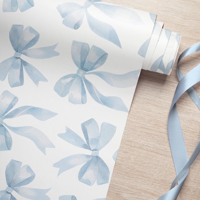 Baby Blue Bow Wrapping Paper (Creator Uploaded)