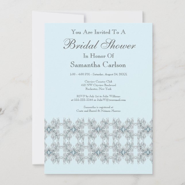 Baby Blue Bridal Shower Invitation (Front)