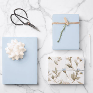 Baby Blue Bridal Shower Wrapping Paper Sheet