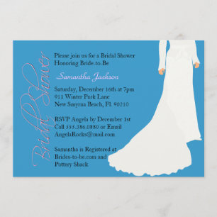 Baby Blue Bride Bridal Shower Invite