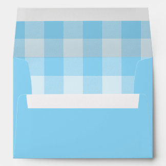 Baby Blue Buffalo Gingham Plaid Envelope
