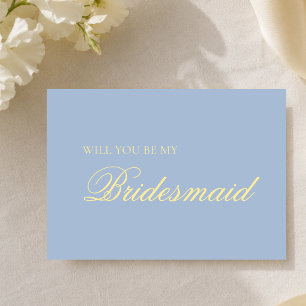 Baby Blue & Butter Yellow Bridesmaid Proposal  Card