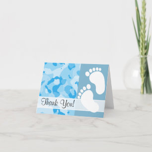 Baby Blue Camo; Camouflage Thank You Card
